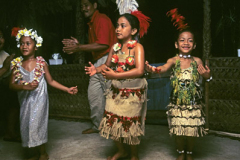 Local tongan dancing girls Tonga Pacific Ocean