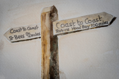 Coast to Coast signpost in Watercolour by Lorna markillie